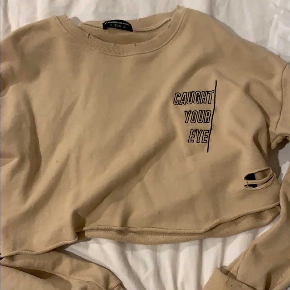 Tan crop sweater